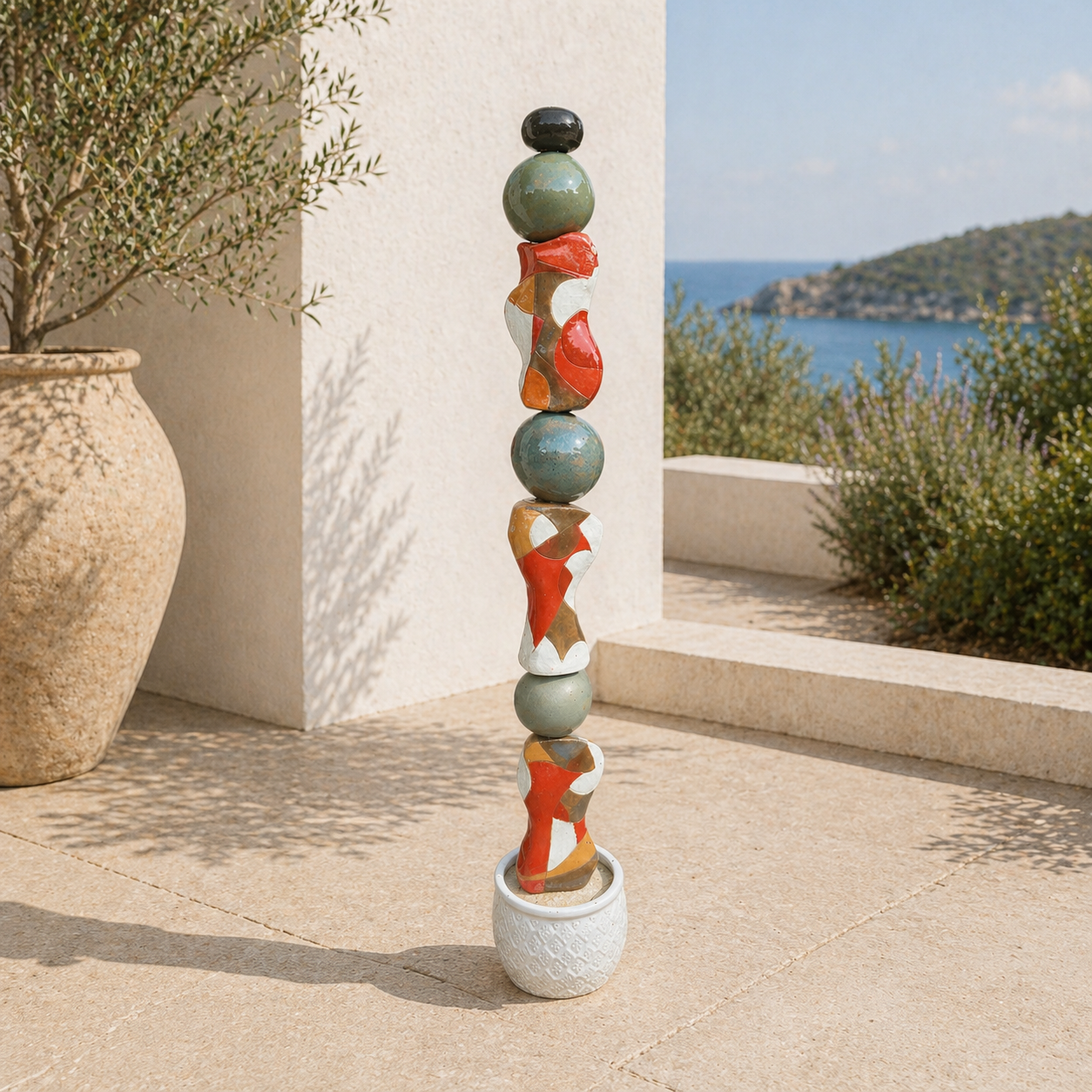 Bananas and Creams Ceramic totem