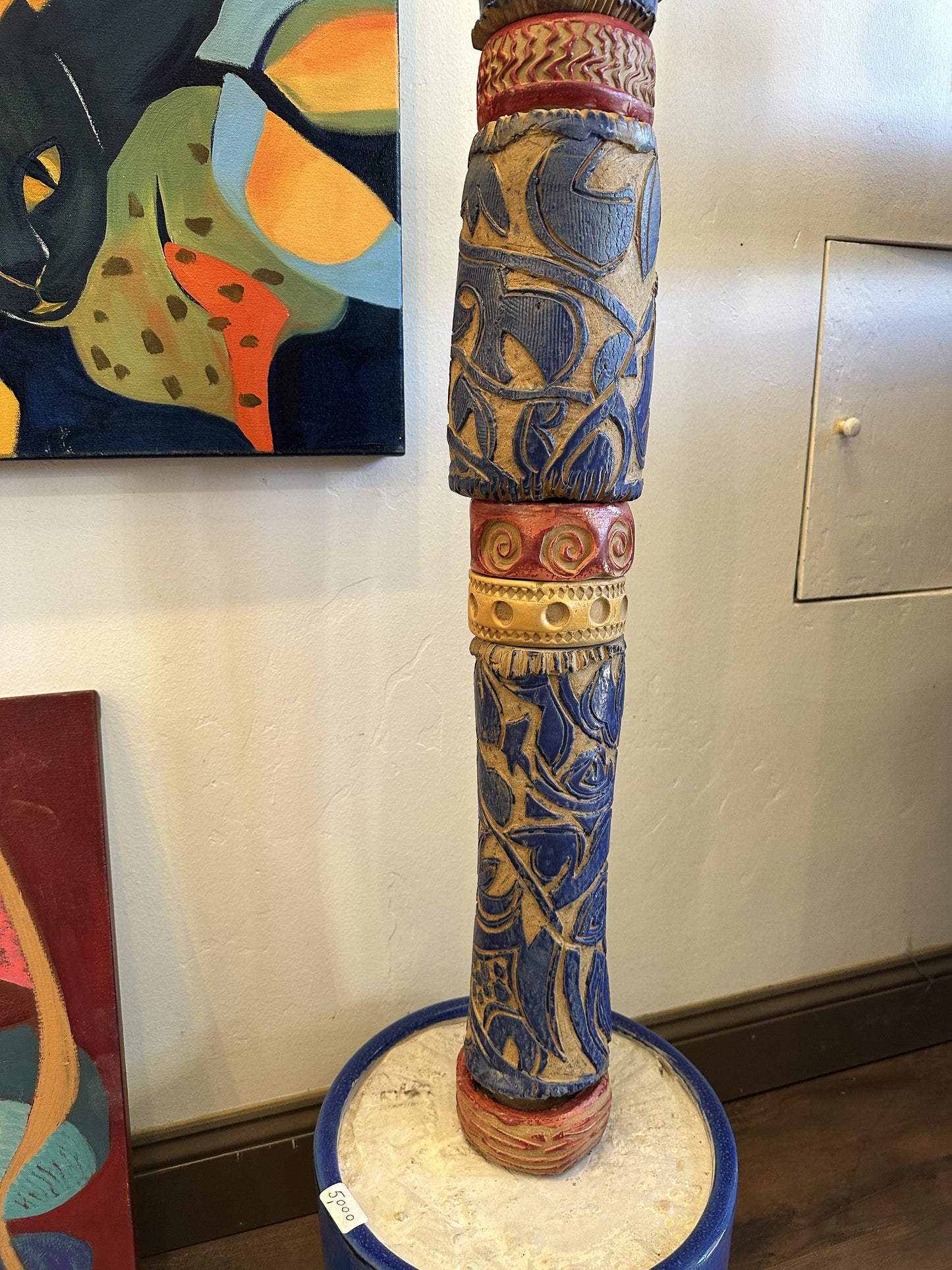 Royal Blue and Red Apple Totem