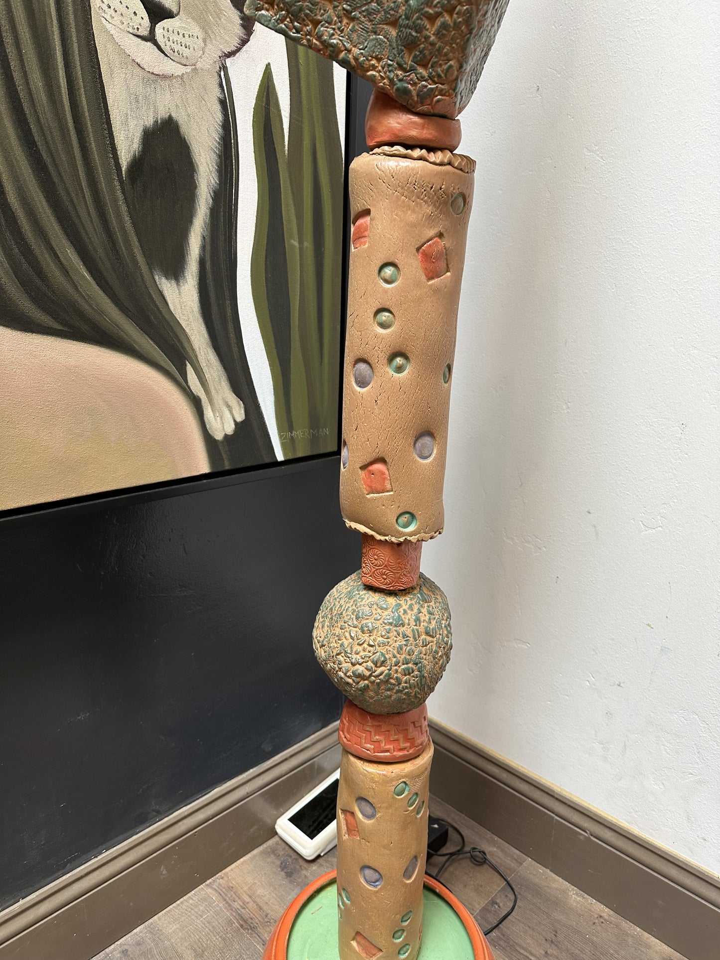 Totem Sculpture with cube