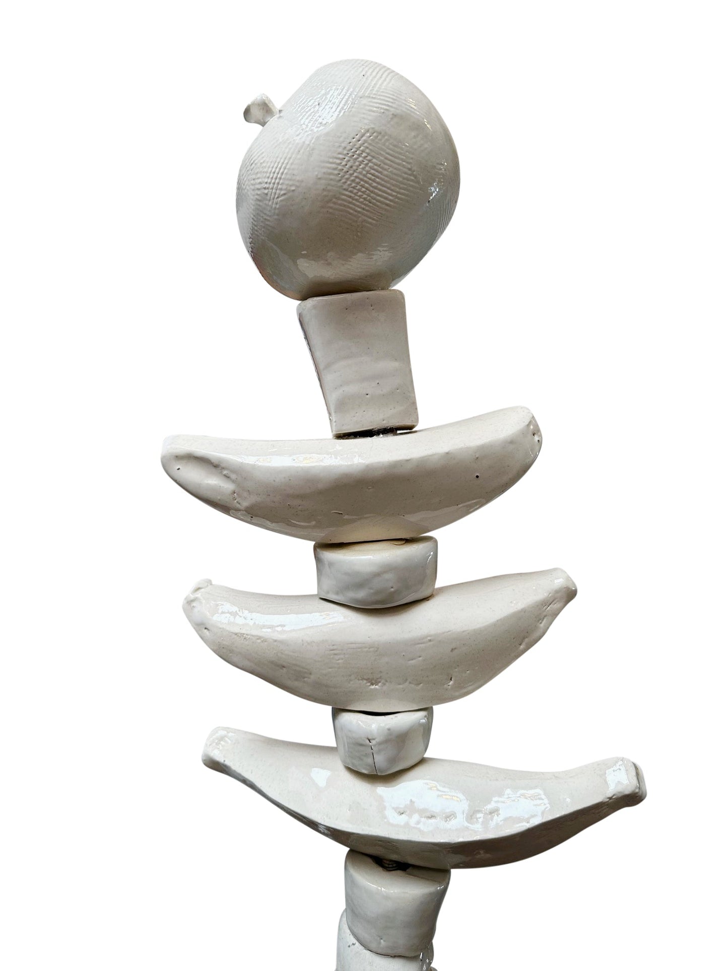 Small Ceramic Totem - White Fruits