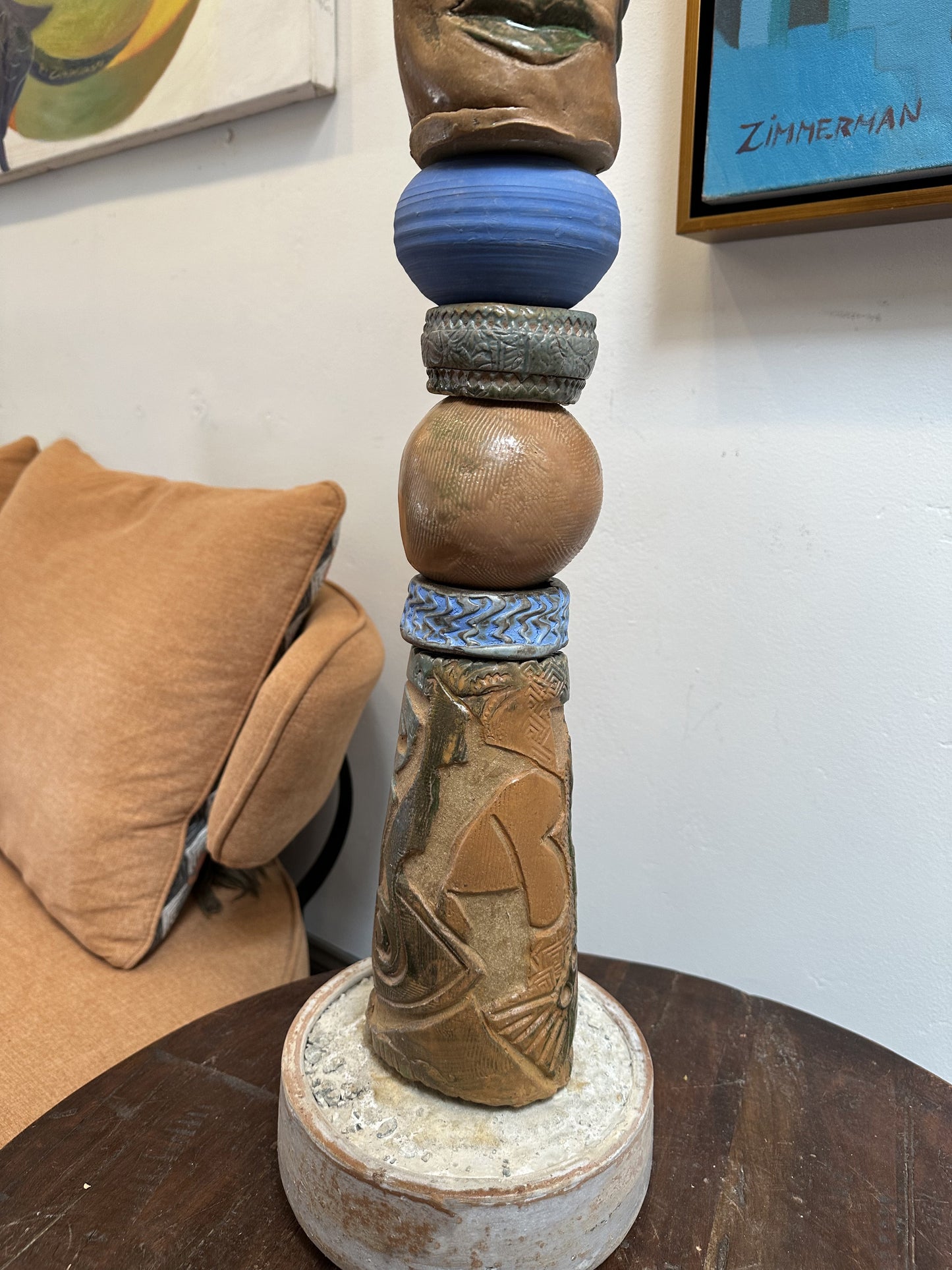 Long Face Totem Sculpture #1