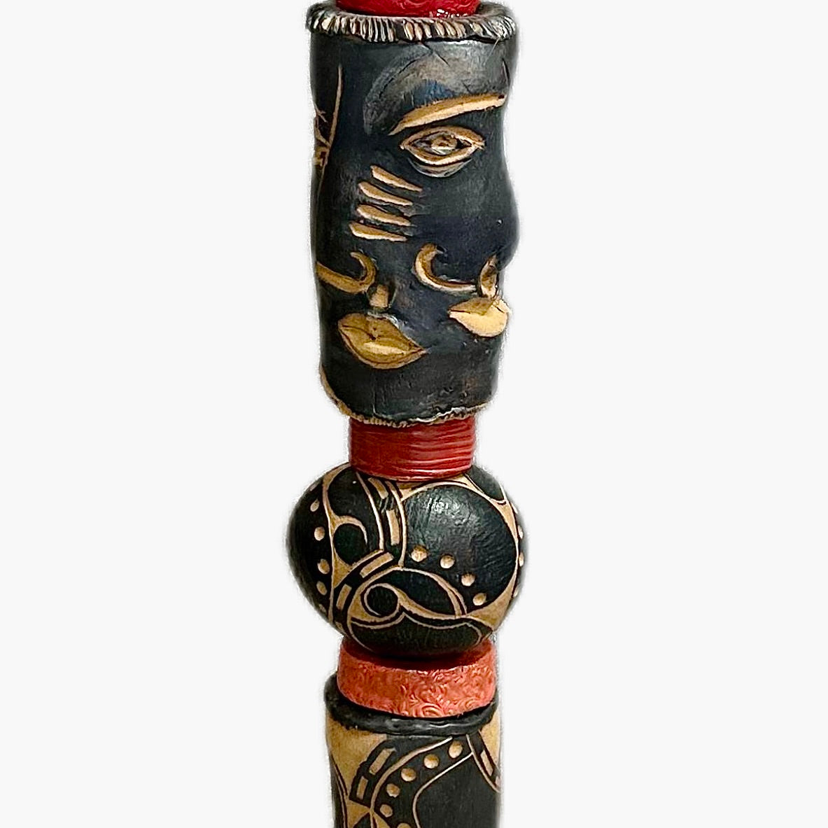 The Black Shell by Zimmerman – close-up of face emerging from deep black cylinder with gold glowing quietly and intricate hand-drawn marks throughout