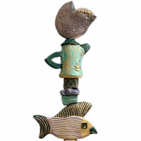 Juxtaposition 2 by Zimmerman – detail of large fish spreading wide in purple, gold, and black stripes with fins extending outward with easy confidence
