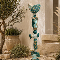 Associates in Teal Ceramic totem