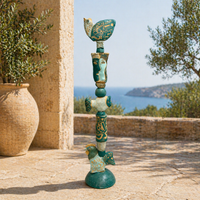 Associates in Teal Ceramic totem