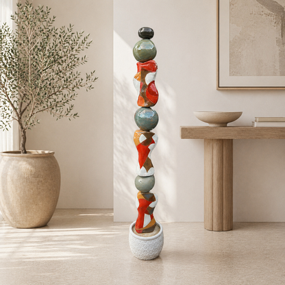 Bananas and Creams Ceramic totem