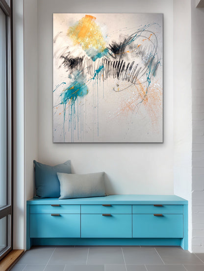 Mind’s Eye in a room example by Beth Shields, an original abstract painting 