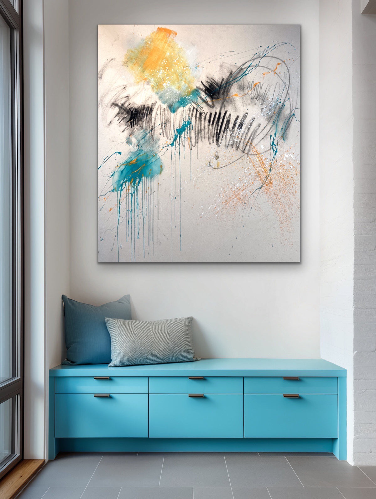Mind’s Eye in a room example by Beth Shields, an original abstract painting 