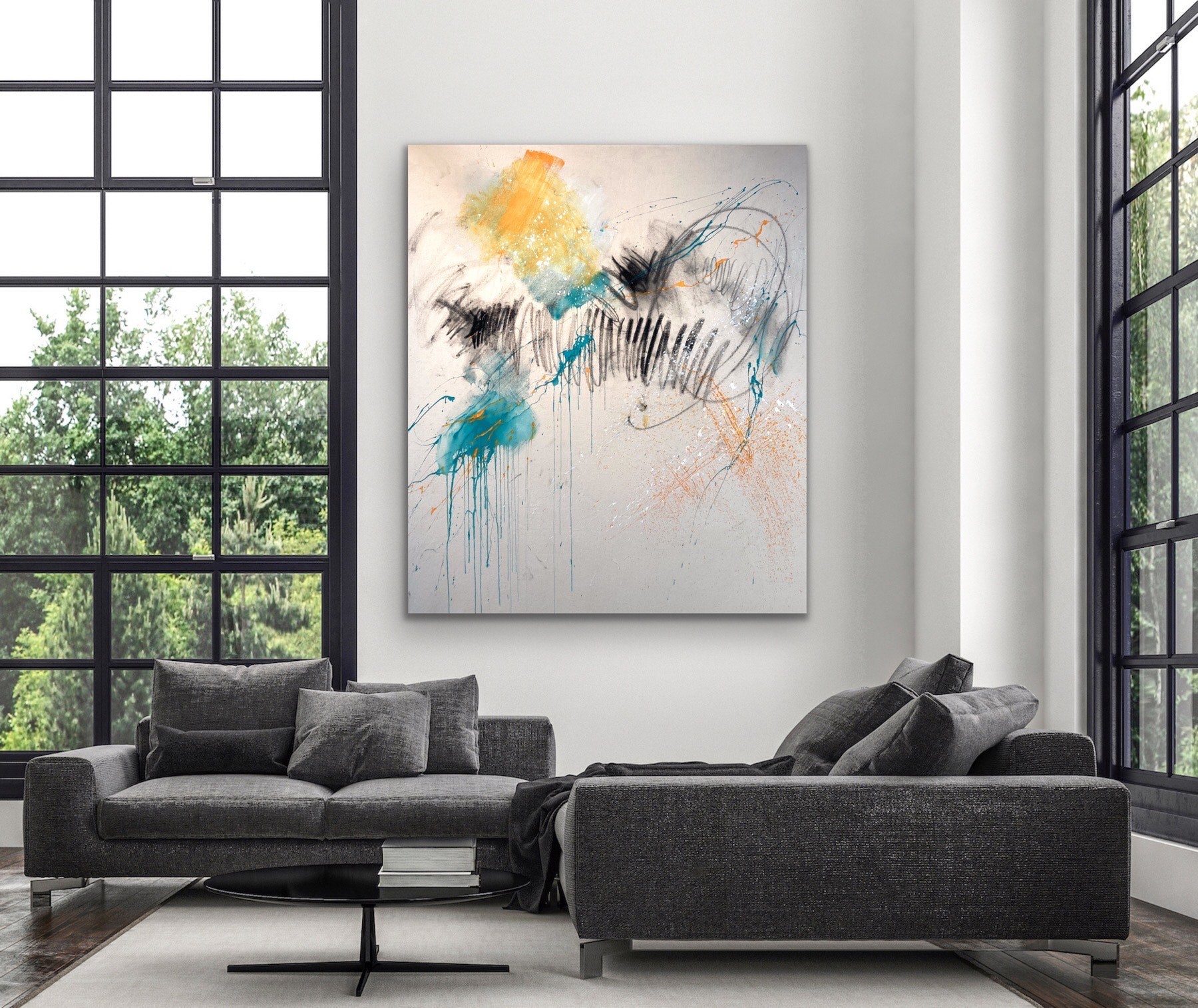 Mind’s Eye in a room example by Beth Shields, an original abstract painting 