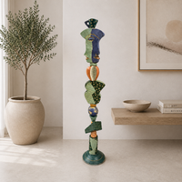 Juxtaposition 1 by Zimmerman – totem as strong indoor presence or garden command piece from decades of figurative painting and ceramic practice