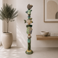 Juxtaposition 2 by Zimmerman – totem as indoor statement or garden height-and-detail focal that draws eye from across the space