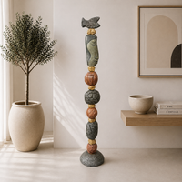Stone Perch 1 by Zimmerman – totem as indoor statement or garden focal point where its scale and presence can be fully appreciated