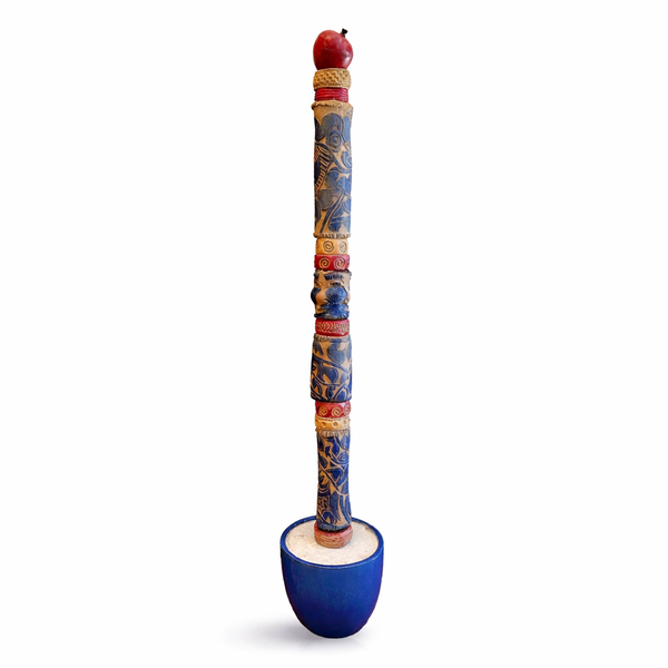 Royal Blue and Red Apple Totem