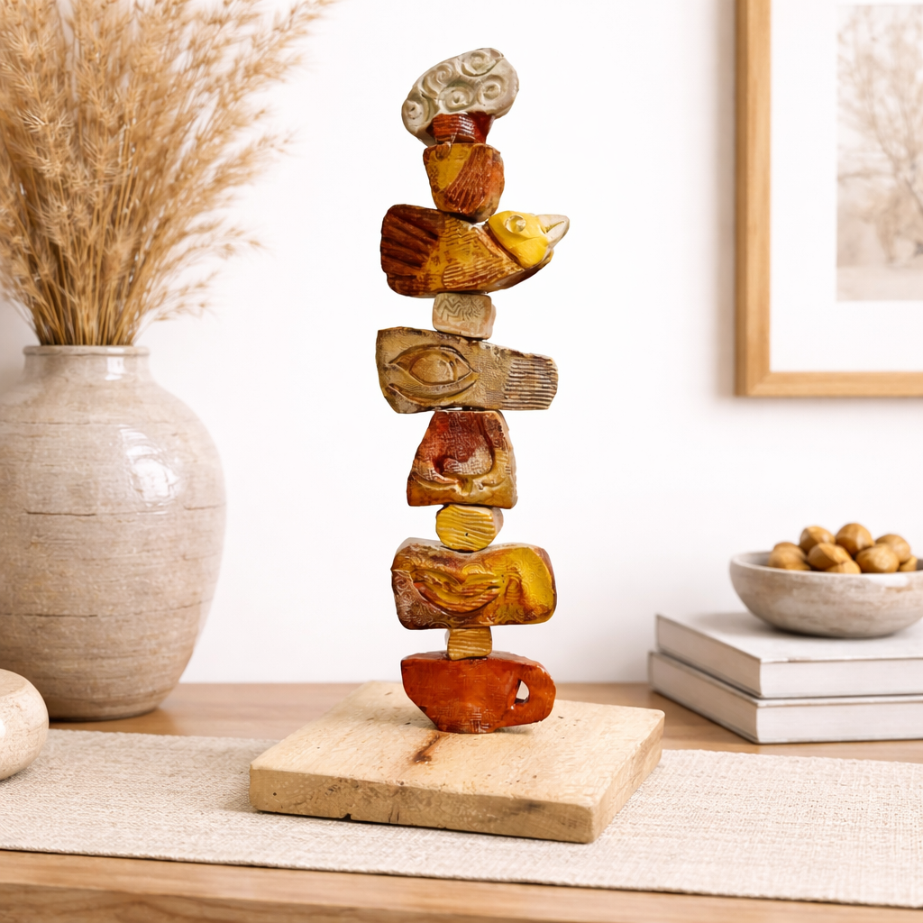 Small Earthtone Ceramic Totem