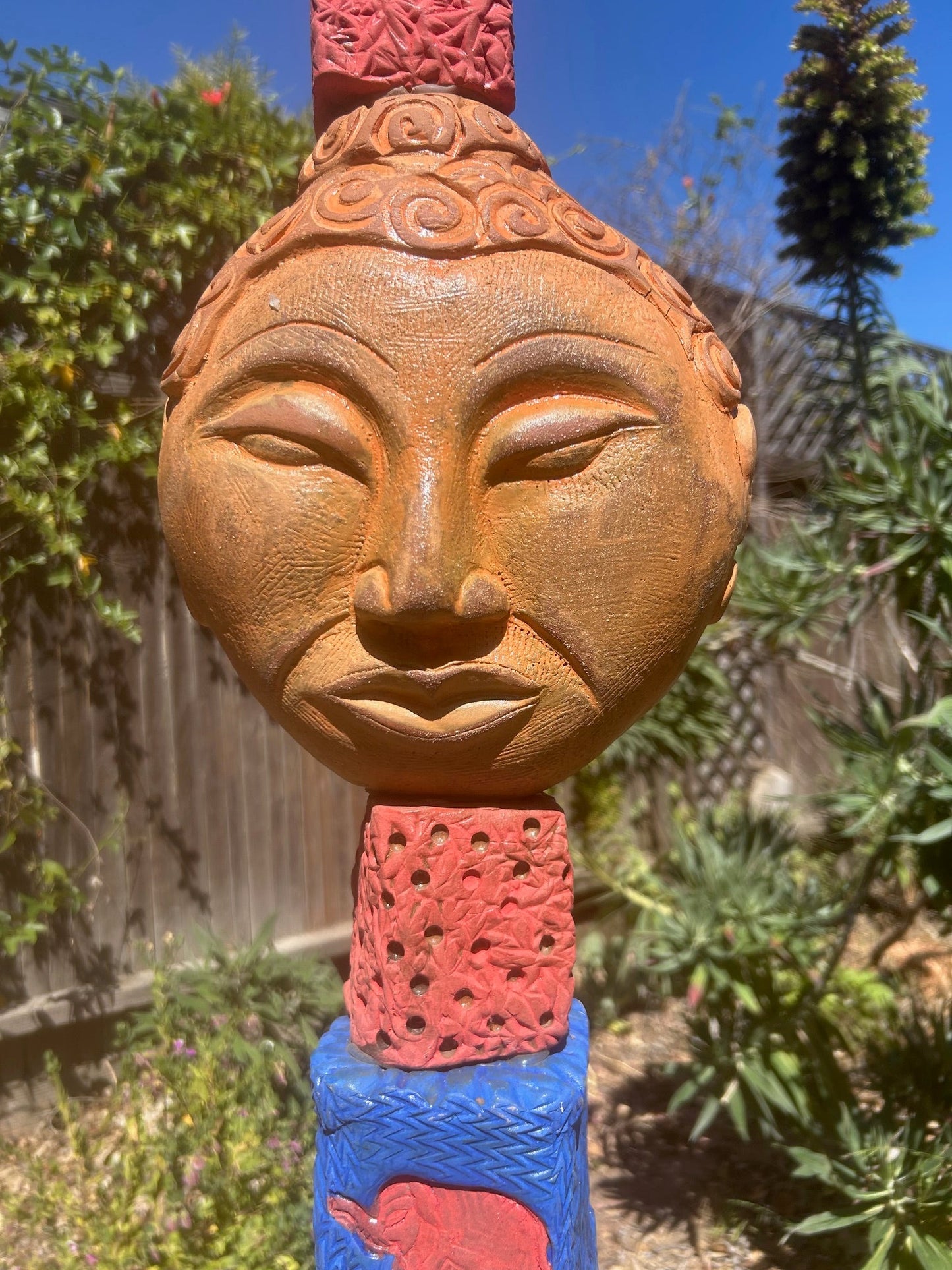 Buddha Totem Ceramic Sculpture