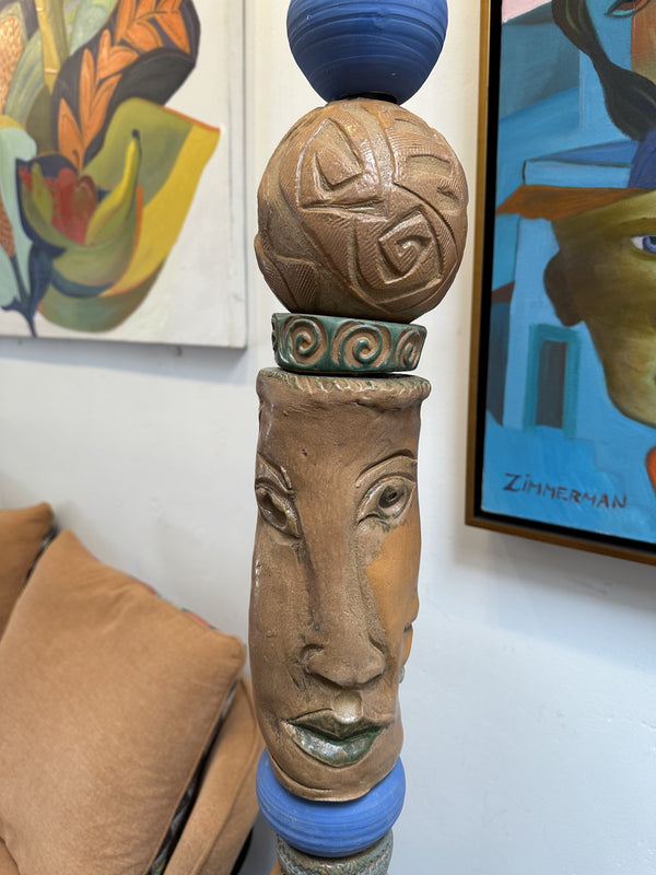 Long Face Totem Sculpture #1