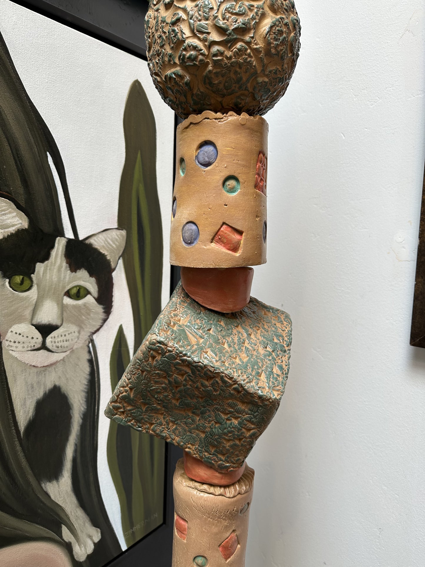 Totem Sculpture with cube