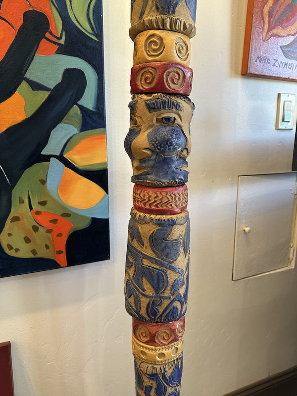Royal Blue and Red Apple Totem