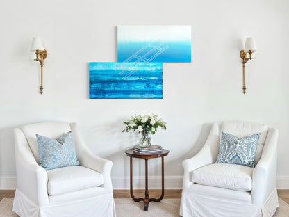 Floating Grid, diptych