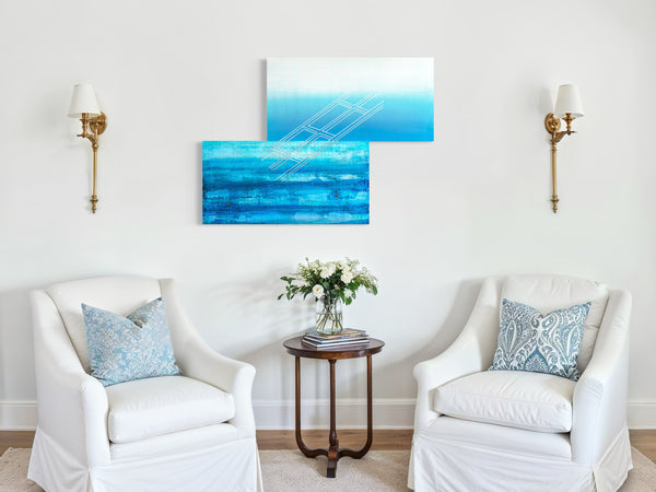 Floating Grid, diptych