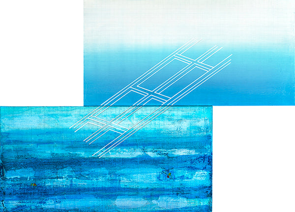 Floating Grid, diptych