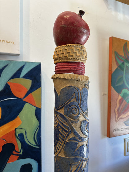 Royal Blue and Red Apple Totem