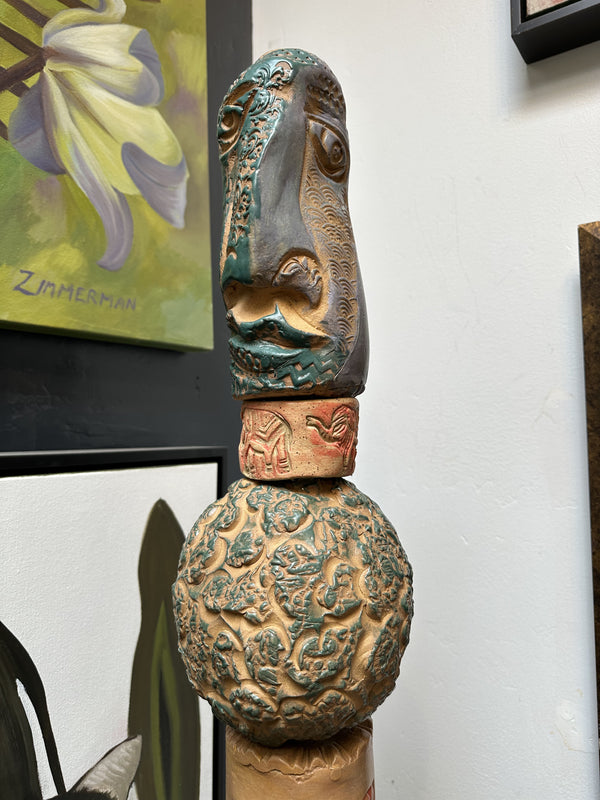 Totem Sculpture with cube