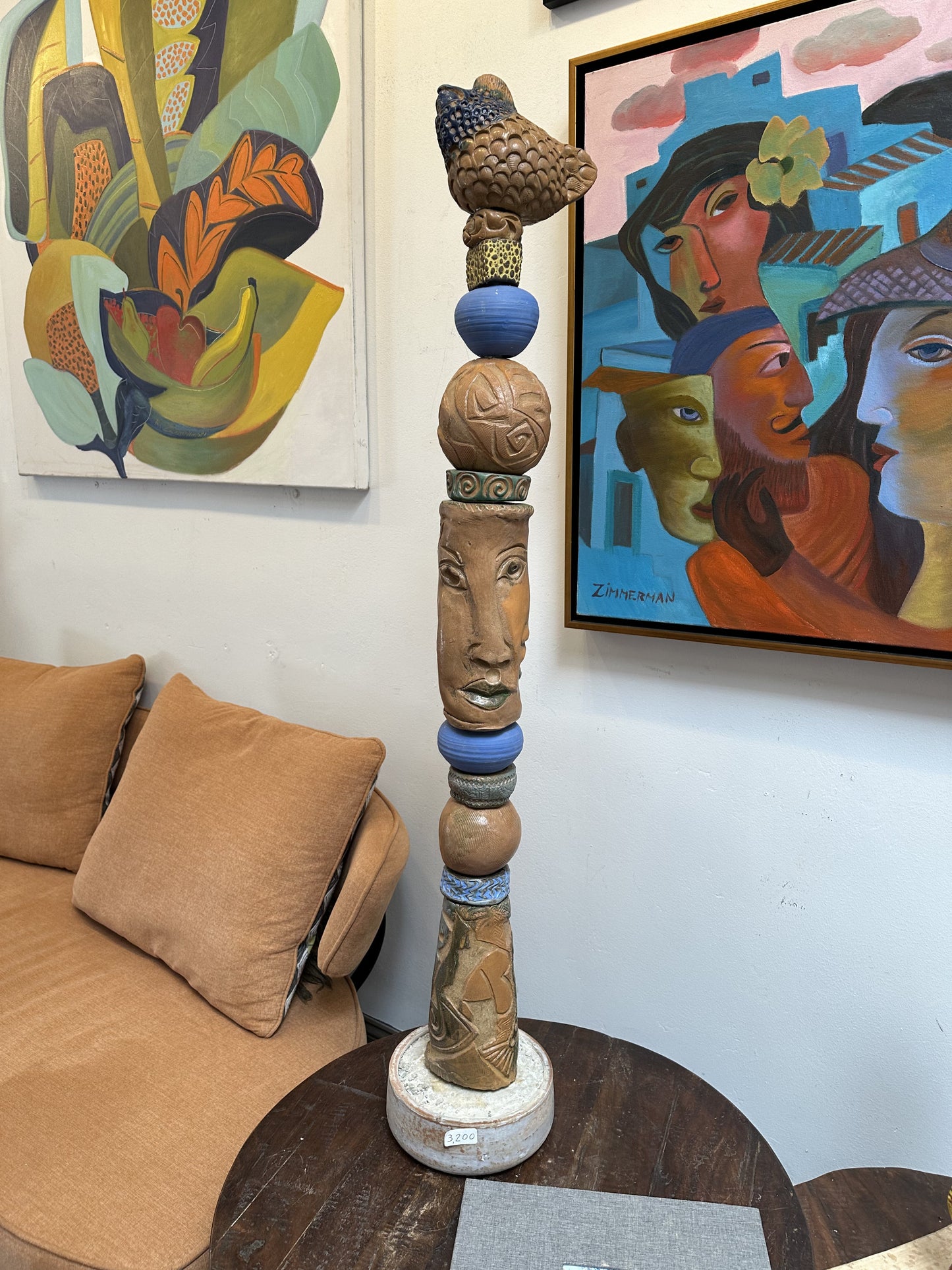 Long Face Totem Sculpture #1