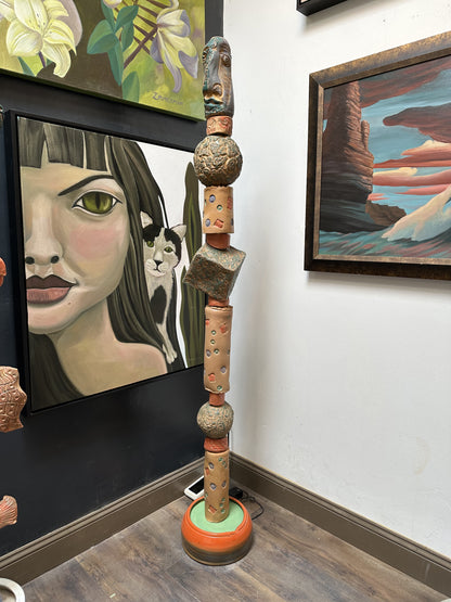 Totem Sculpture with cube
