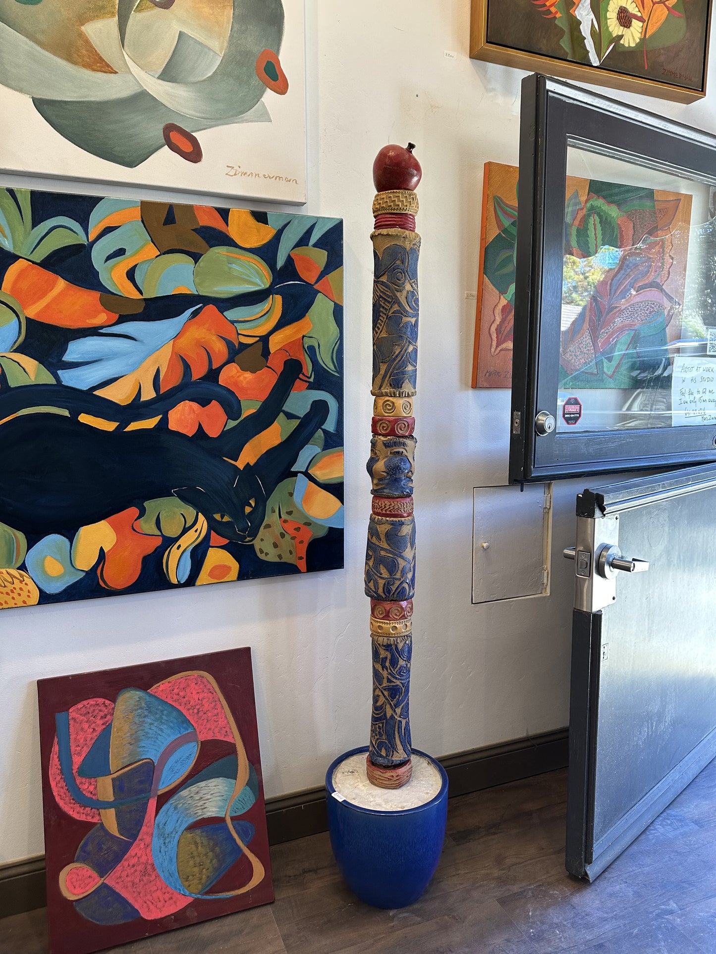 Royal Blue and Red Apple Totem