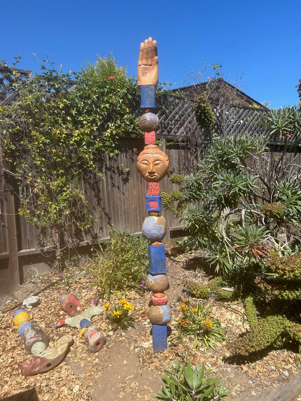 Buddha Totem Ceramic Sculpture