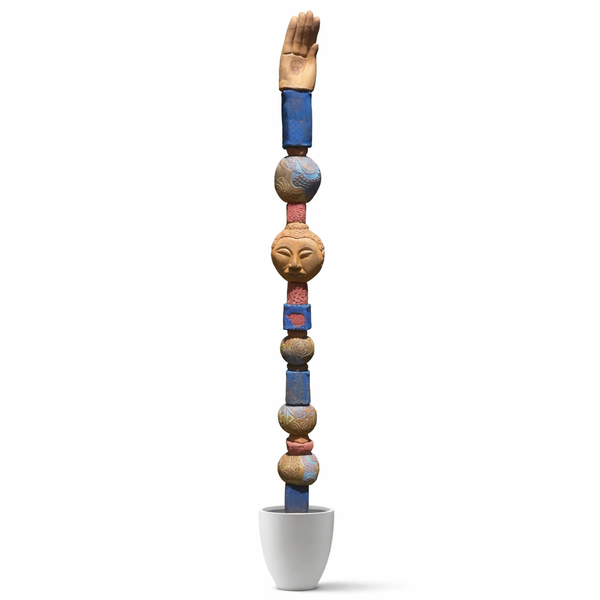 Buddha Totem Ceramic Sculpture