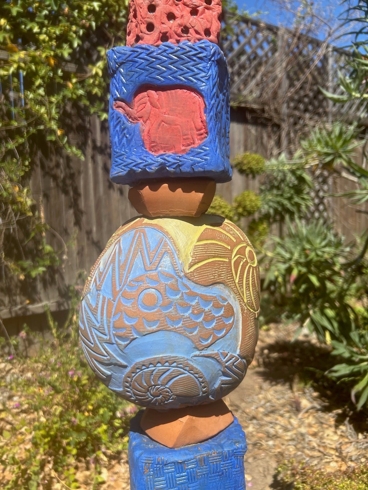 Buddha Totem Ceramic Sculpture