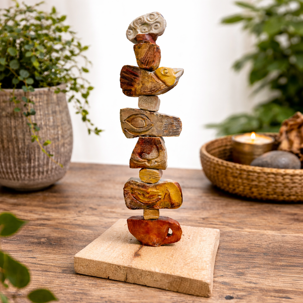 Small Earthtone Ceramic Totem