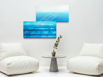 Floating Grid, diptych