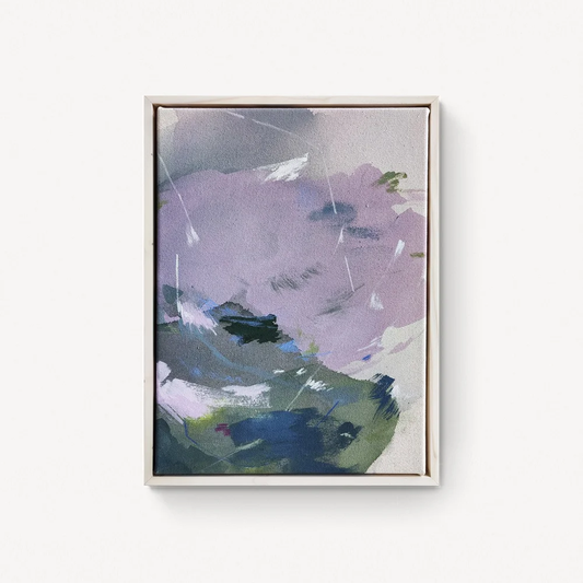 Hope and a Dream – color field painting by Rita in lavender and grey-blue with darker gathering underneath, holding hope and weight simultaneously through patient layering and reworking